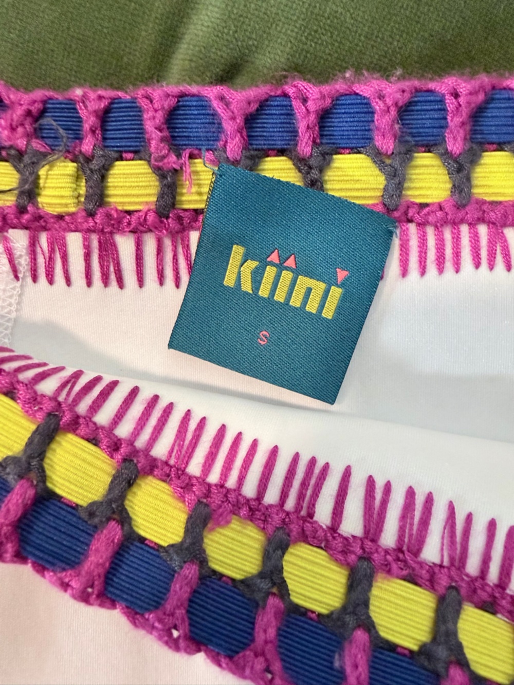KIINI Pink Top with Multicolor Crochet Trim - Picture 3 of 4